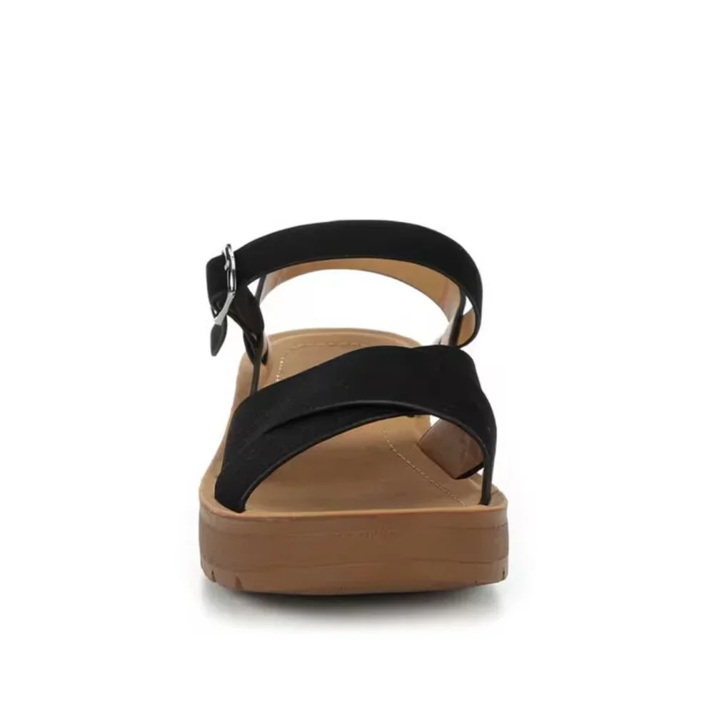 Soda Women's Black Chester-S Wedge Sandals/NIB/7 - Picture 4 of 15